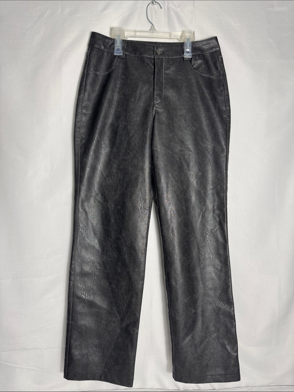 Garage Faux Leather Washed Black Straight Pants Women’s Size 7